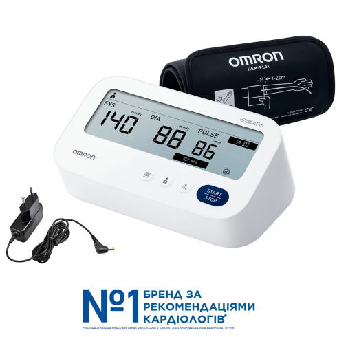 Тонометр автоматичний OMRON M3 Comfort AFib + адаптер 