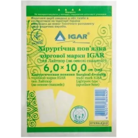 Пластир бактерицидний "IGAR" Лайтпор хірургічна пов'язка 6,0 х 10,0 см