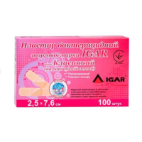 Пластир бактерицидний "IGAR" Класичний (на бавовняній основі) 2,5 х 7,6 см