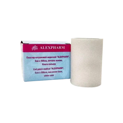 Пластир медичний нетканий,білий 5 см х 500 м "ALEXPHARM"