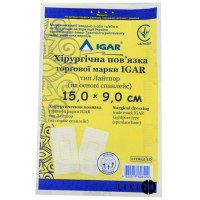 Пластир бактерицидний"IGAR" Лайтпор хірургічна пов'язка 15,0 х 9,0 см