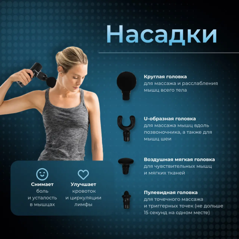 Ручний масажер перкусійний Minigun, Zabobon ZM-H008