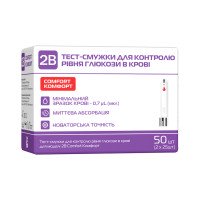 Тест-смужки 2В Comfort для глюкометра, 50 штук (2х25)